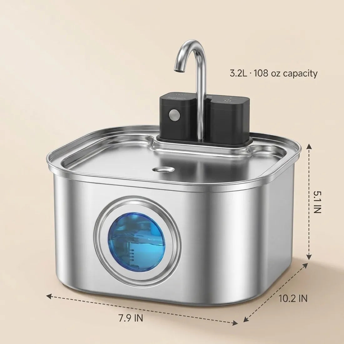 KaiShine dimensions — 26 x 20 x 13 cm, 3.2 litre capacity
